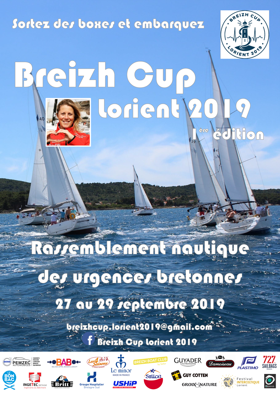 Breizh Cup Lorient 2019, événement nautique des urgentistes bretons et parrainé par Samantha Davies. BAB'So est partenaire de cet événement dont le but est de soulever des fonds pour des enfants en difficulté.